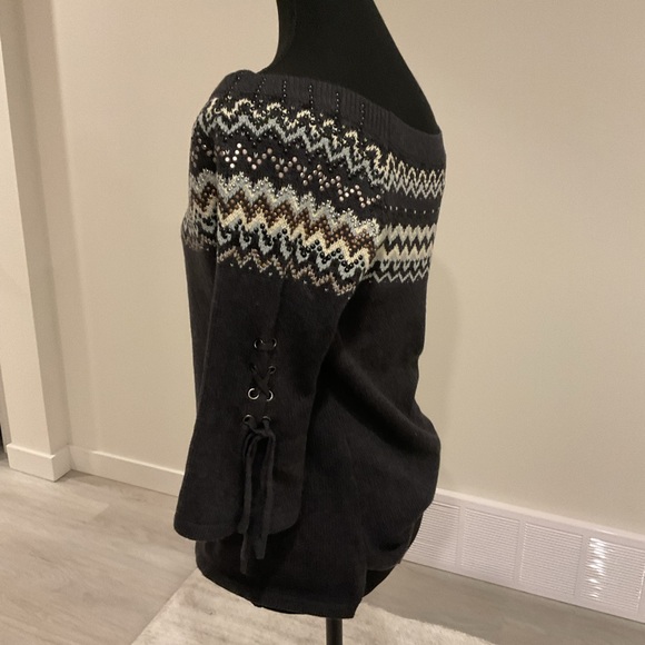 VENUS Fair aisle Sweater with 3/4 sleeves . - Picture 2 of 7